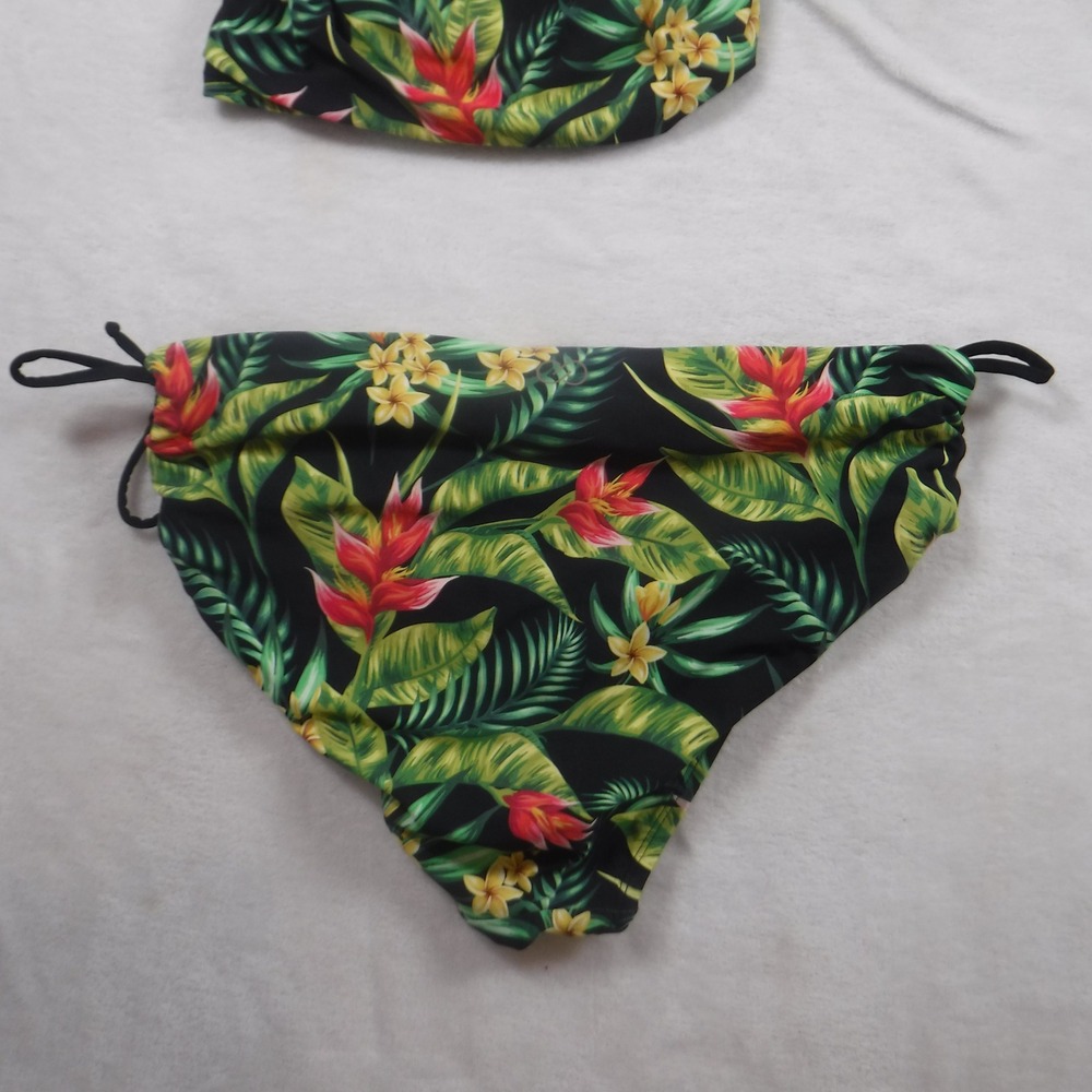 Calia by Carrie Underwood Tropical Floral Tankini Set Black Green Medium - Picture 11 of 13